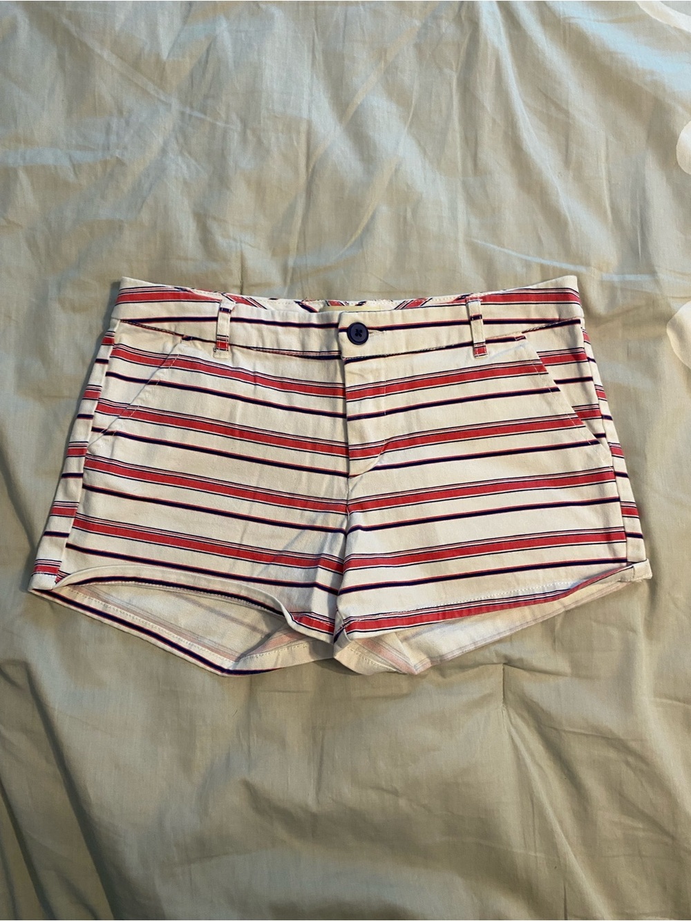 Wishful Park Striped Red & White Women’s Cotton Shorts